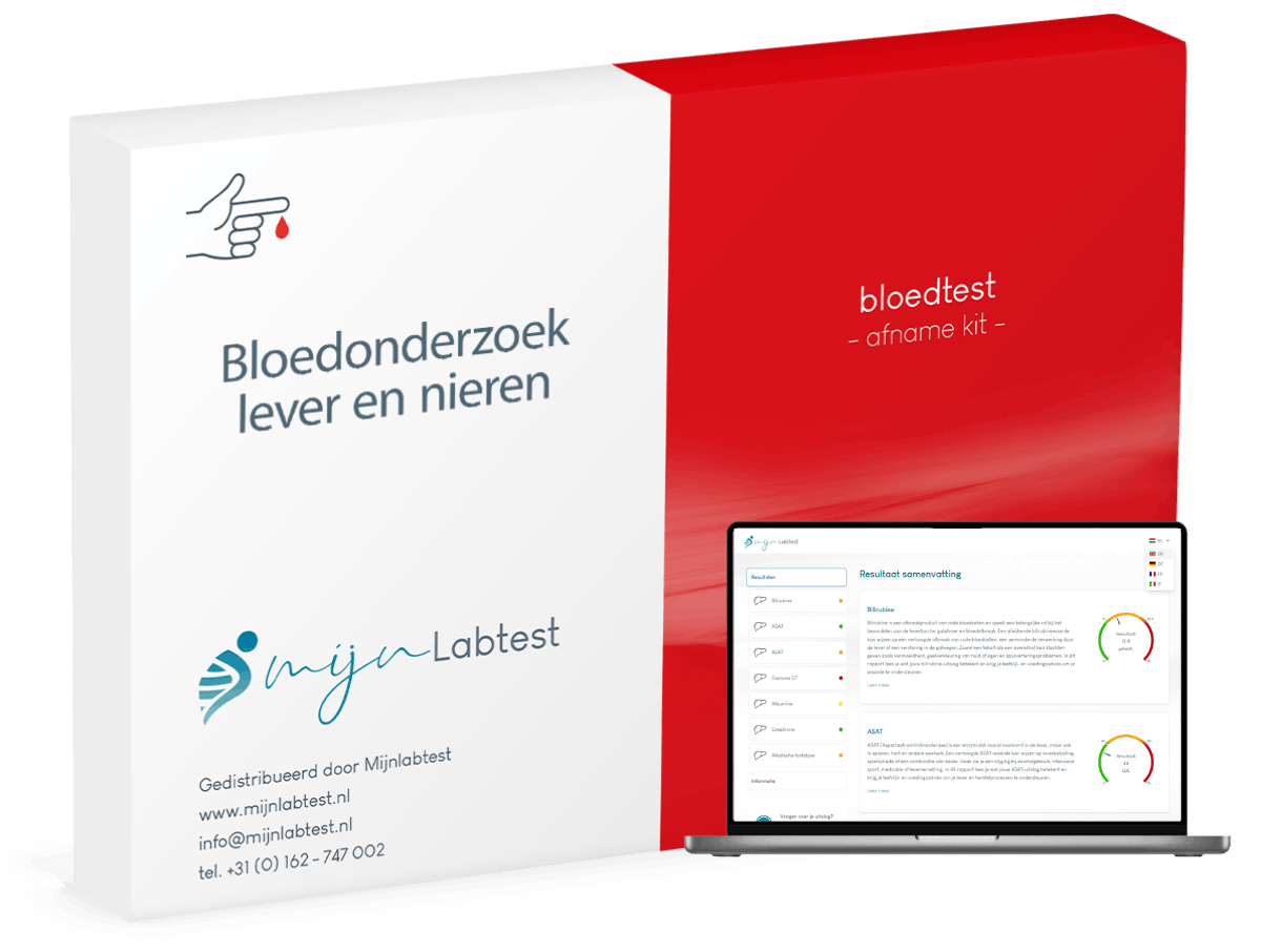 De testkit van een bloedonderzoek lever en nieren