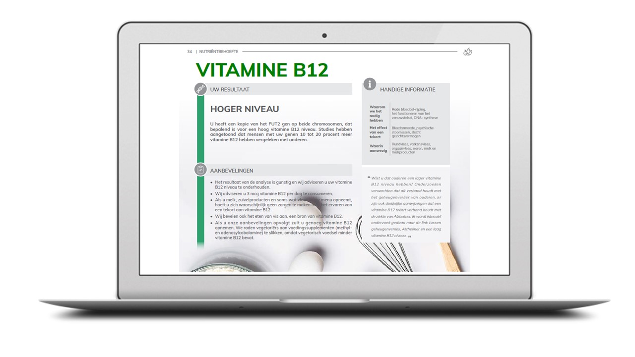 Je ontvangt de resultaten van je Nutri-Gene+ leefstijl test in een PDF bestand. Je ontvangt de resultaten van je Nutri-Gene+ leefstijl test in een PDF bestand.
