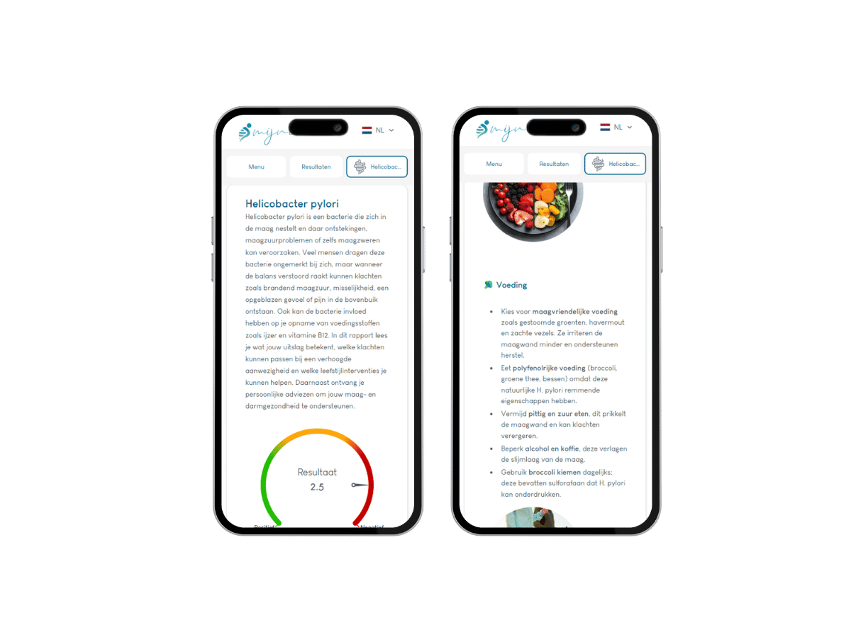 Telefoon visual helicobacter pylori test