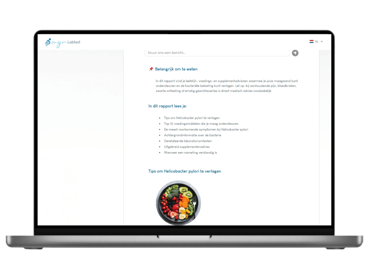 in dit rapport lees je alles over onze Helicobacter pylori test in dit rapport lees je alles over onze Helicobacter pylori test