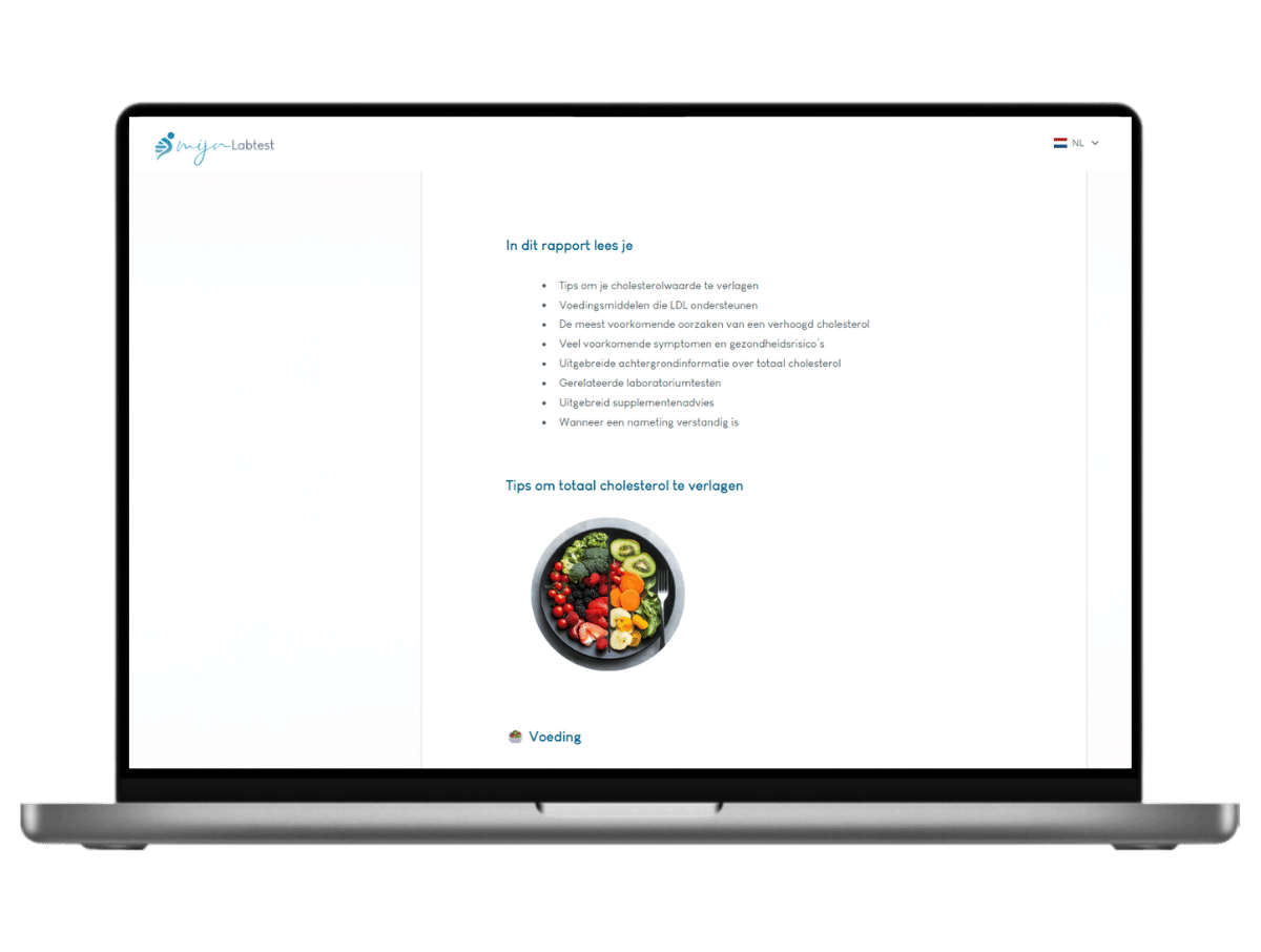 Het meest complete rapport met AI integratie en leefstijl advies.