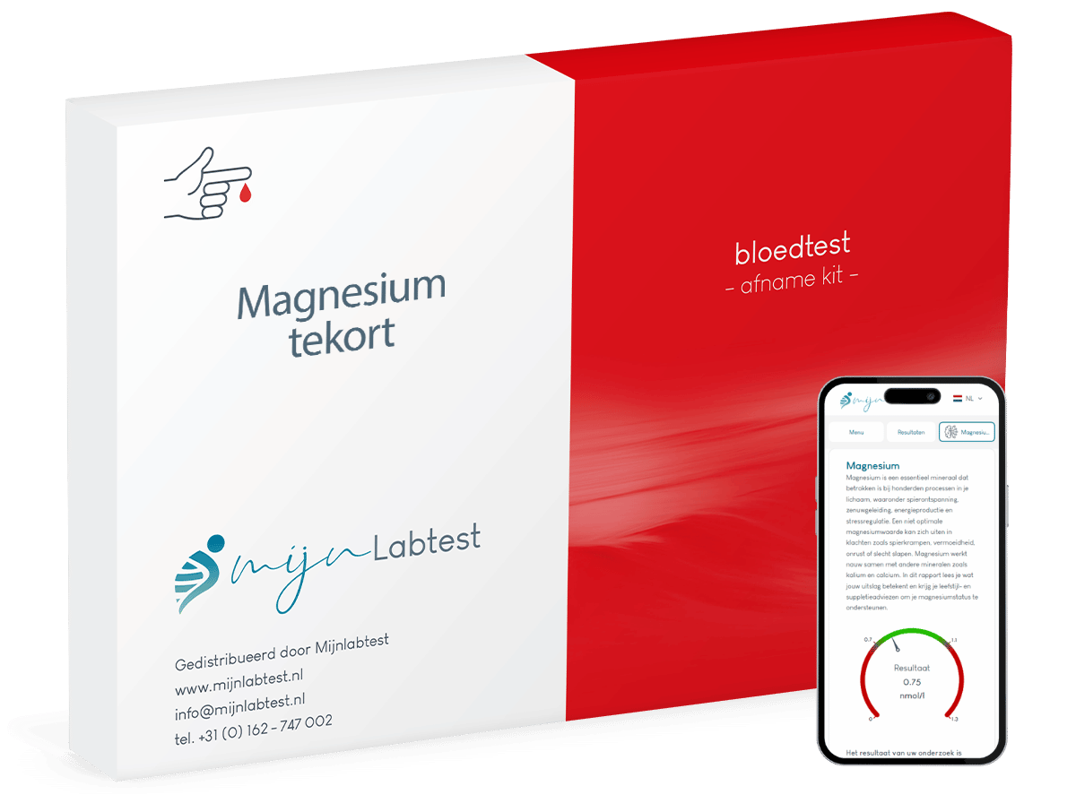 het magnesium tekort bloedonderzoek wordt afgenomen met een eenvoudige test kit die we naar je opsturen 