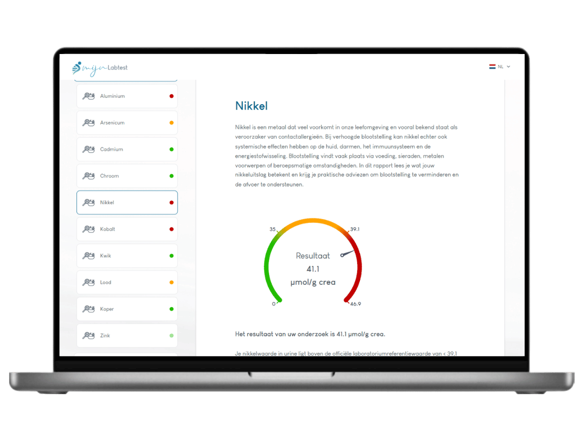 Nikkel rapport zware metalen test