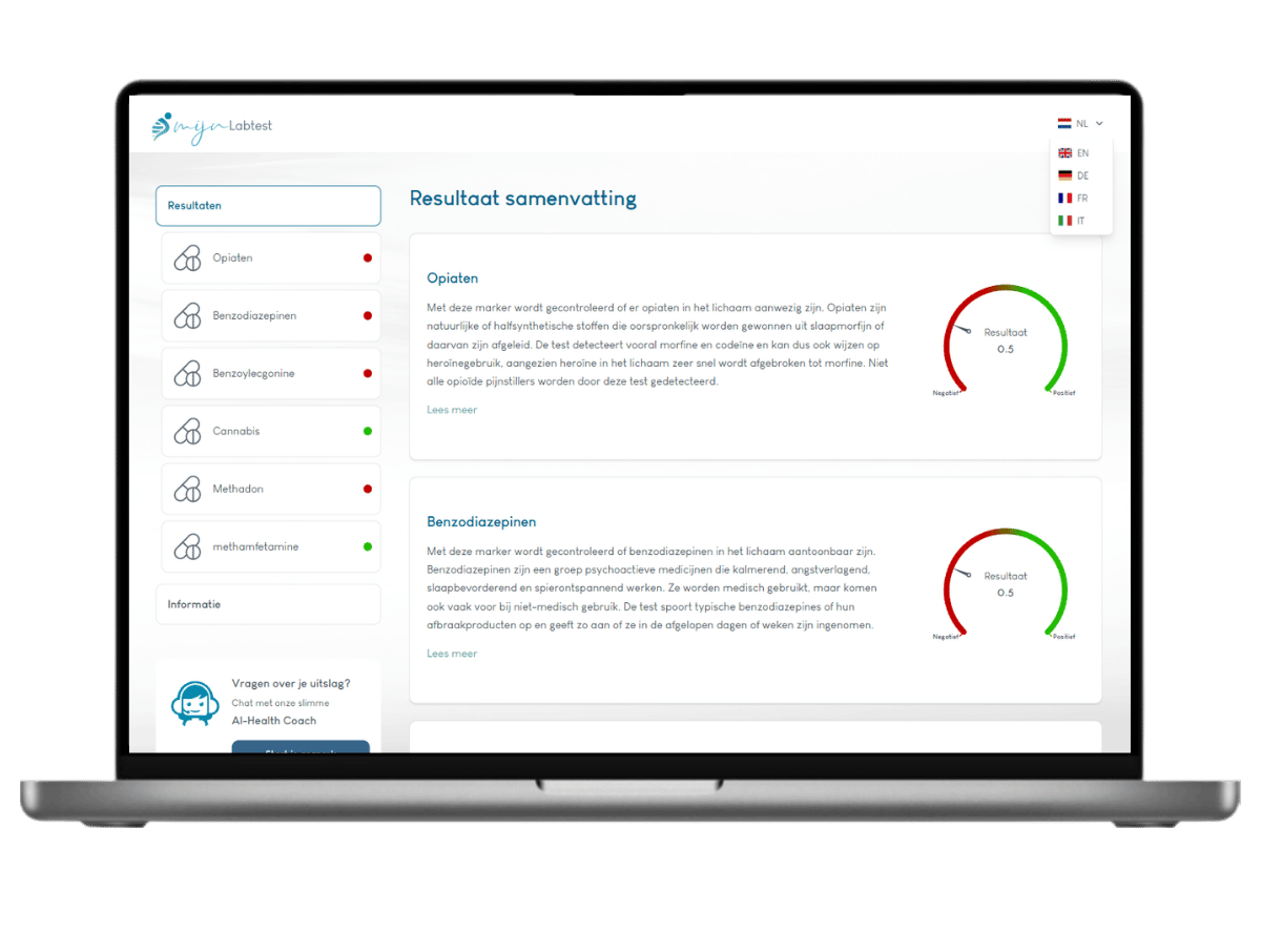 Overzicht van meest complete rapport met AI integratie en leefstijl advies.
