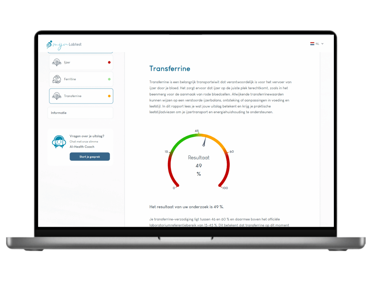 Het meest complete rapport met AI integratie en leefstijl advies.