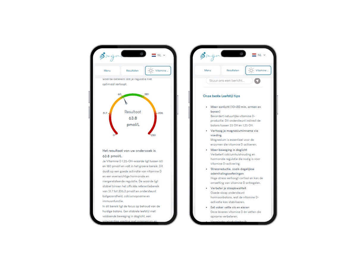 Je vitamine D 1.25 oh testresultaat ziet er zo uit op je mobiele telefoon Je vitamine D 1.25 oh testresultaat ziet er zo uit op je mobiele telefoon