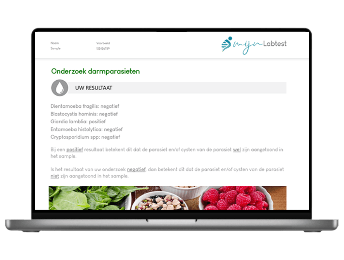 Darmparasieten test uitslag