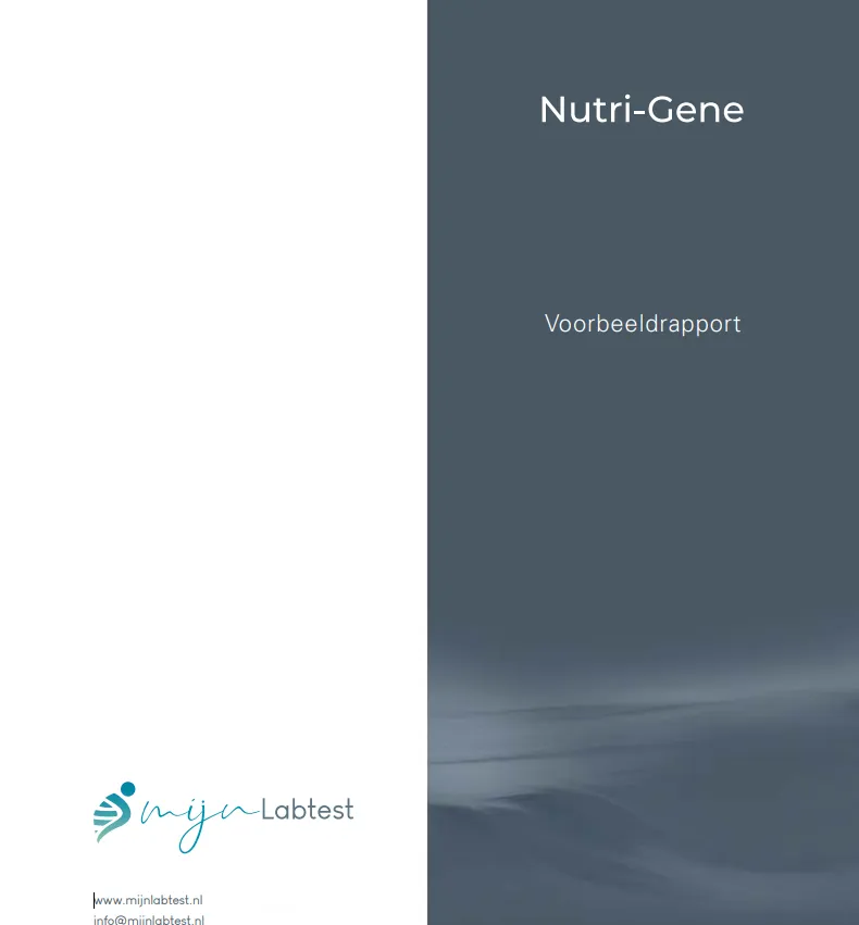Voorbeeld van de Nutri-Gene plus DNA test uitslag op een laptop